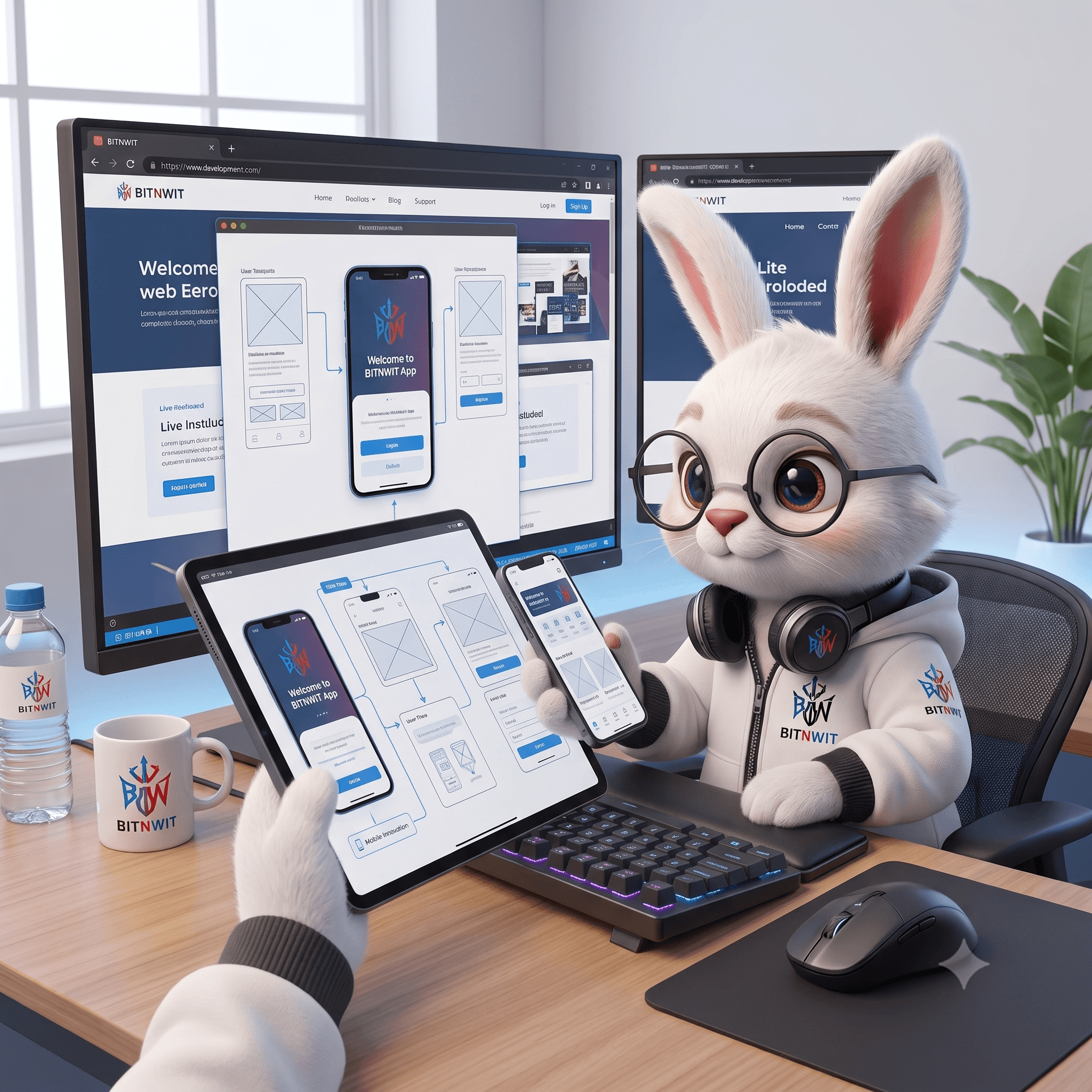 White Rabbit designing a BITnWIT application across mobile and tablet screens